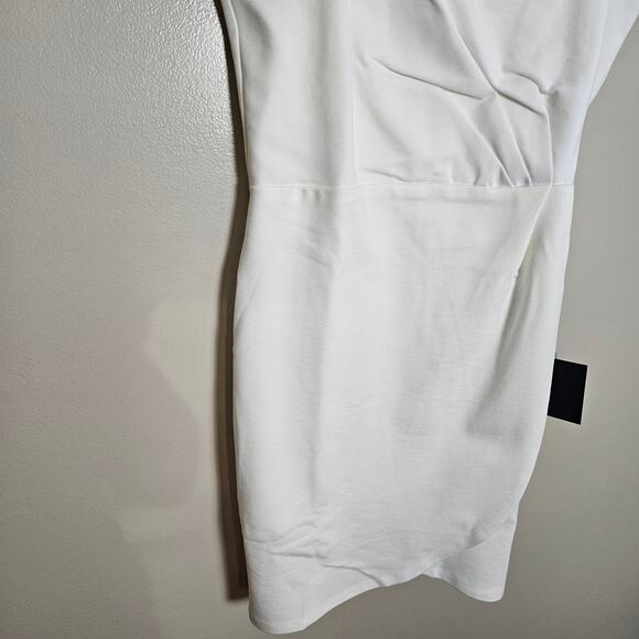 NWT Lulus Drinks On Me White Sleeveless Pleated Bodycon Dress Cocktail Sz L - Picture 6 of 12